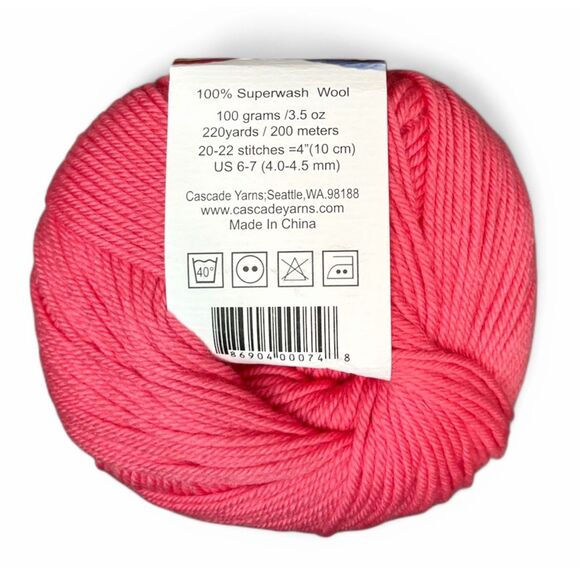 Cascade Yarns 220 100% Superwash Wool Slip Stitch Short Sleeve Top Knitting Kit - Picture 4 of 5